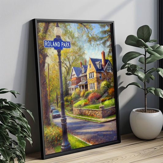 Wall Art Roland Park Print Baltimore Travel Poster American Art Housewarming Gift Baltimore Gift