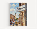 Kumanovo Oil Painting Art Print: North Macedonia Street Sign Travel Poster