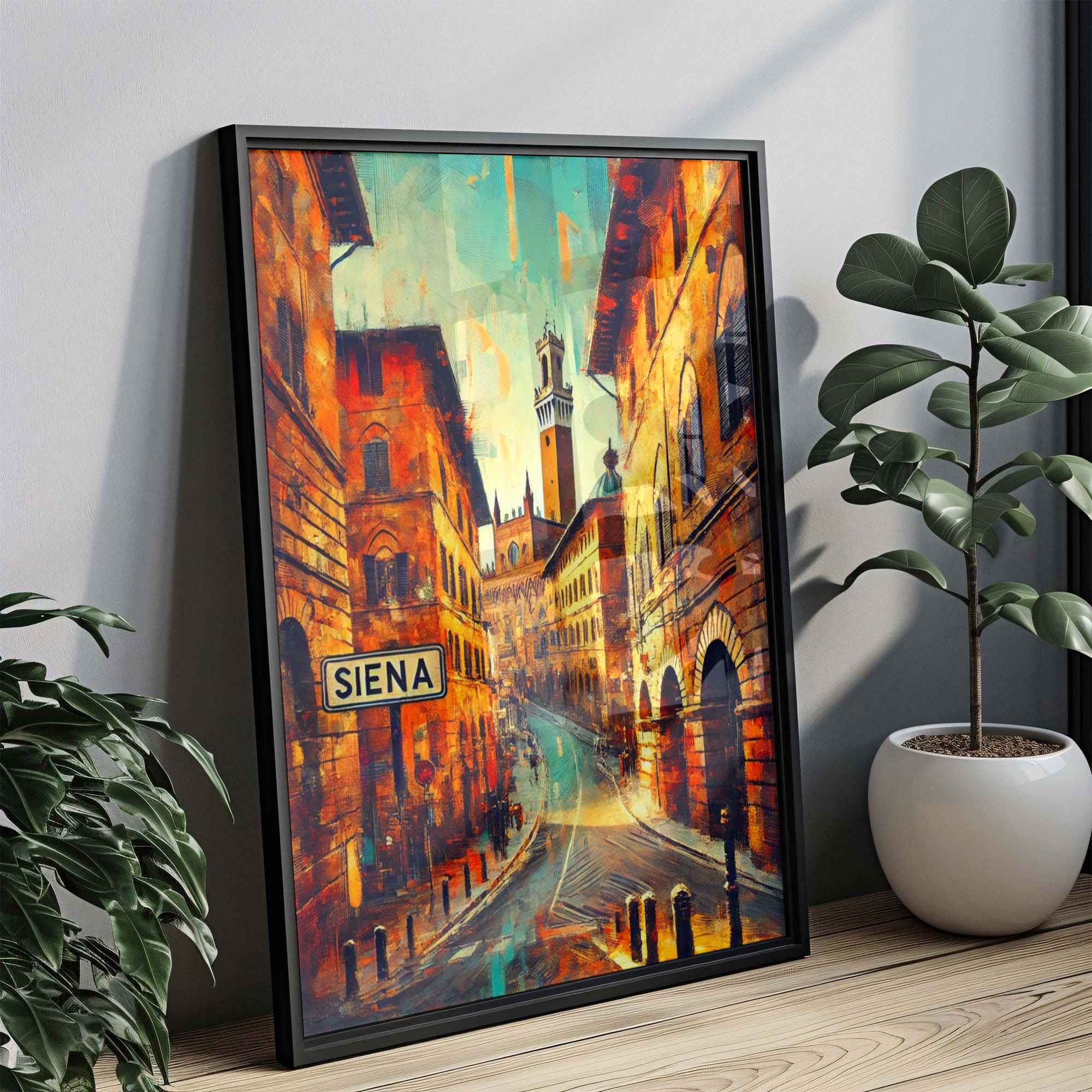 Siena Art Print | Italy Wall Art Travel Poster | Italian Artwork Housewarming Gift | European Decor Cityscape Illustration