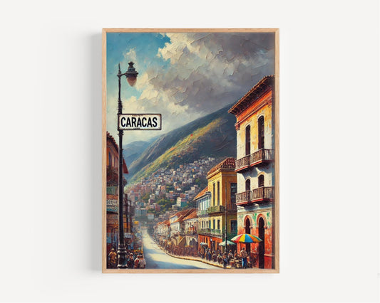 Venezuela Caracas Wall Art Print – South American Travel Poster, Housewarming Gift, Venezuela Decor, Venezuela Map, Venezuela Travel Art