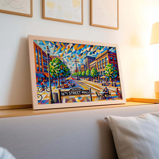 16th Street Mall Wall Art - Denver Travel Print & Poster, Colorado Gift, Housewarming Decor, Sixteenth Street Mall Art, Urban Cityscape