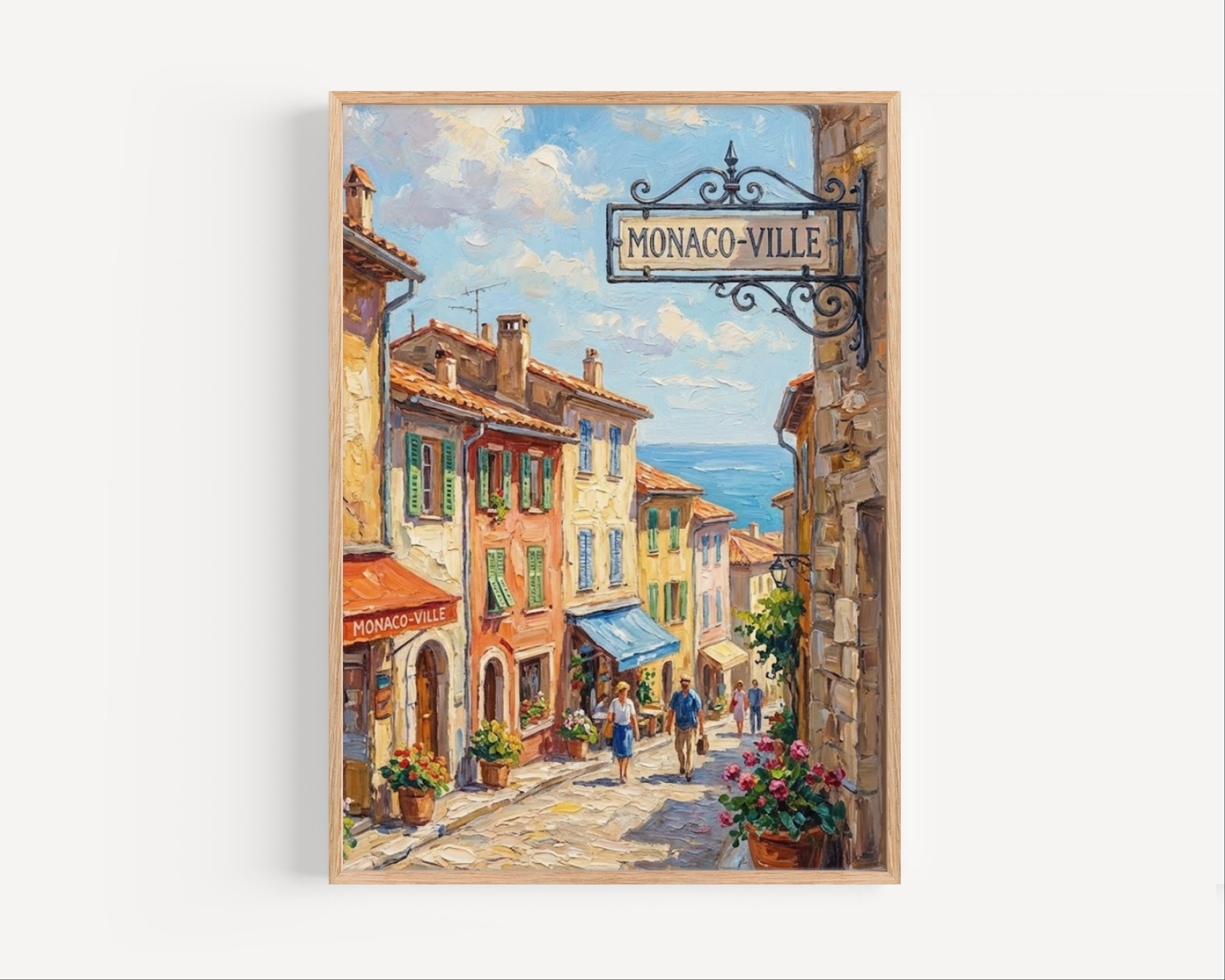 Monaco-Ville Wall Art Print: Historic Old Town Monaco Travel Poster