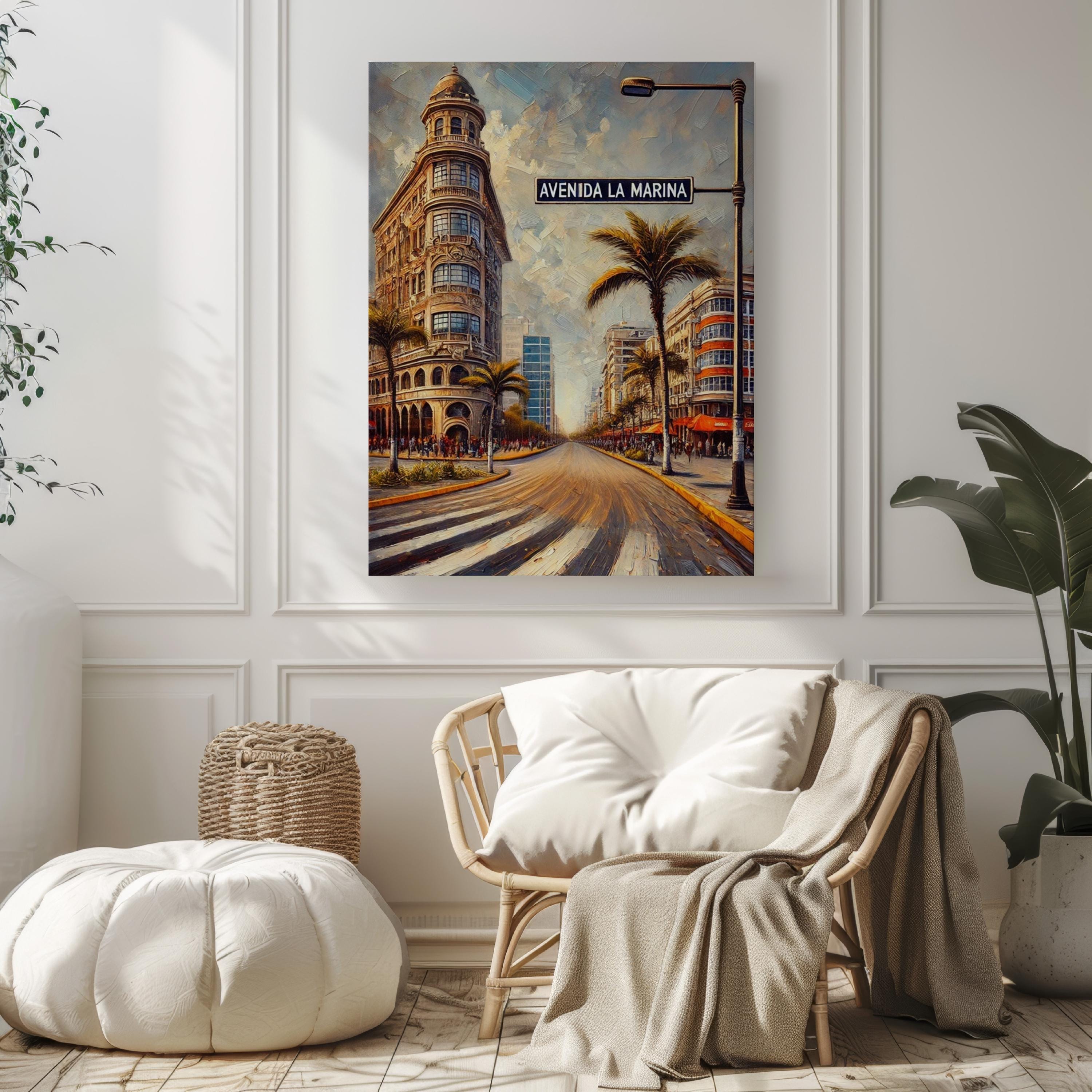 Avenida La Marina Wall Art Print - Lima Travel Poster, Peru Souvenir, Housewarming Gift, Modern Travel Print, Lima Art Decor
