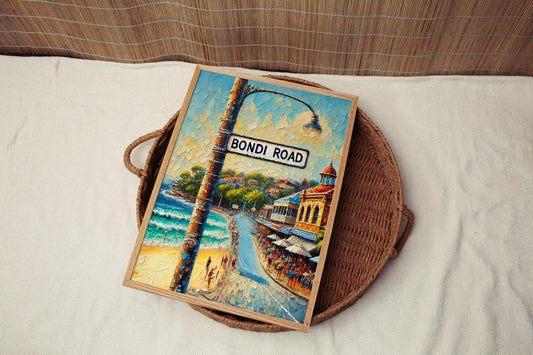 Sydney Bondi Rd Wall Art Print - Travel Poster, Australia Decor, Housewarming Gift, Sydney Art & Australia Travel Print