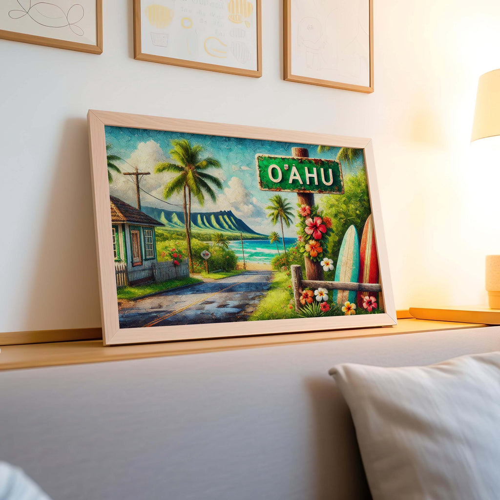 Oʻahu Print Minimalist - Hawaii, USA