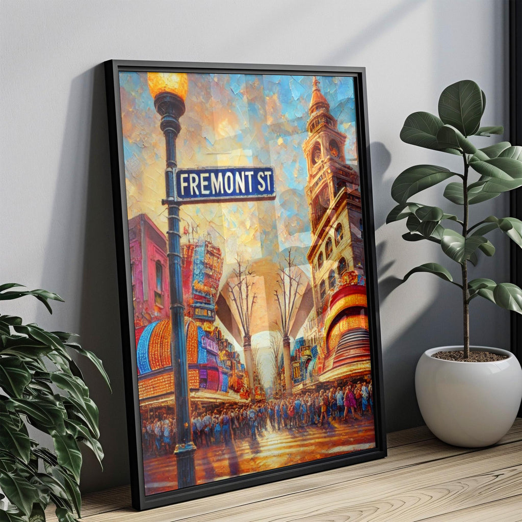 Fremont Street Print Vintage - Las Vegas, Nevada, USA