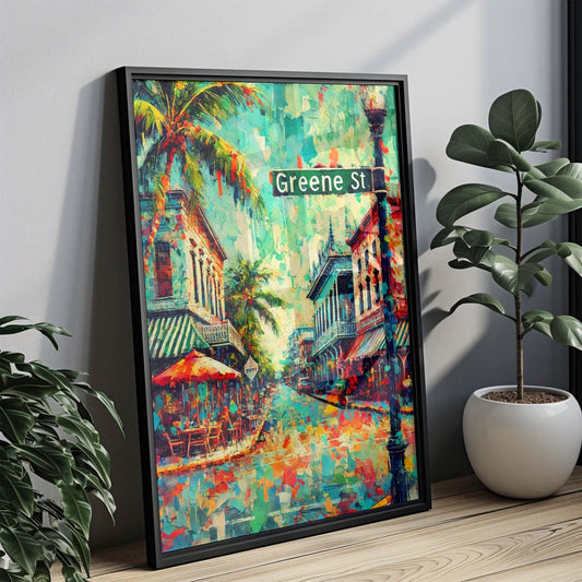 Greene St Print - Key West Wall Art Travel Poster, Florida Artwork, Housewarming & Florida Gift, Coastal Decor, Tropical Travel Print