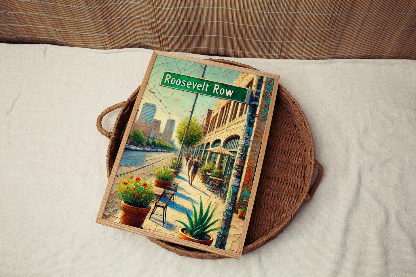 Roosevelt Row Wall Art, Phoenix Street Sign, Arizona Art Print, Creative Urban Decor, Travel Souvenir, Colorful Street Scene, Personalized