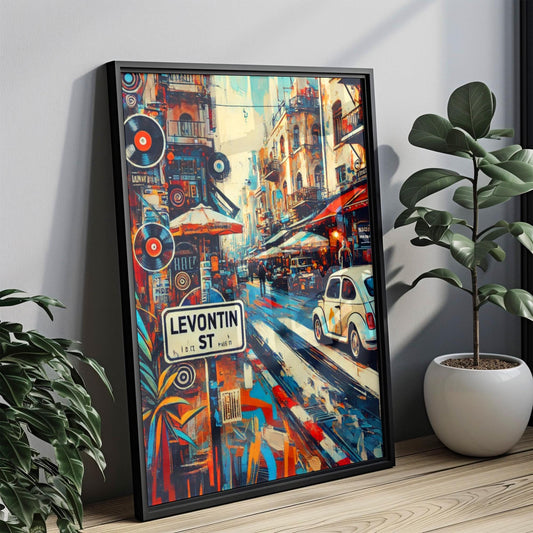 Wall Art Levontin Street Print Tel Aviv Travel Poster Israel Gift Housewarming Decor Artwork