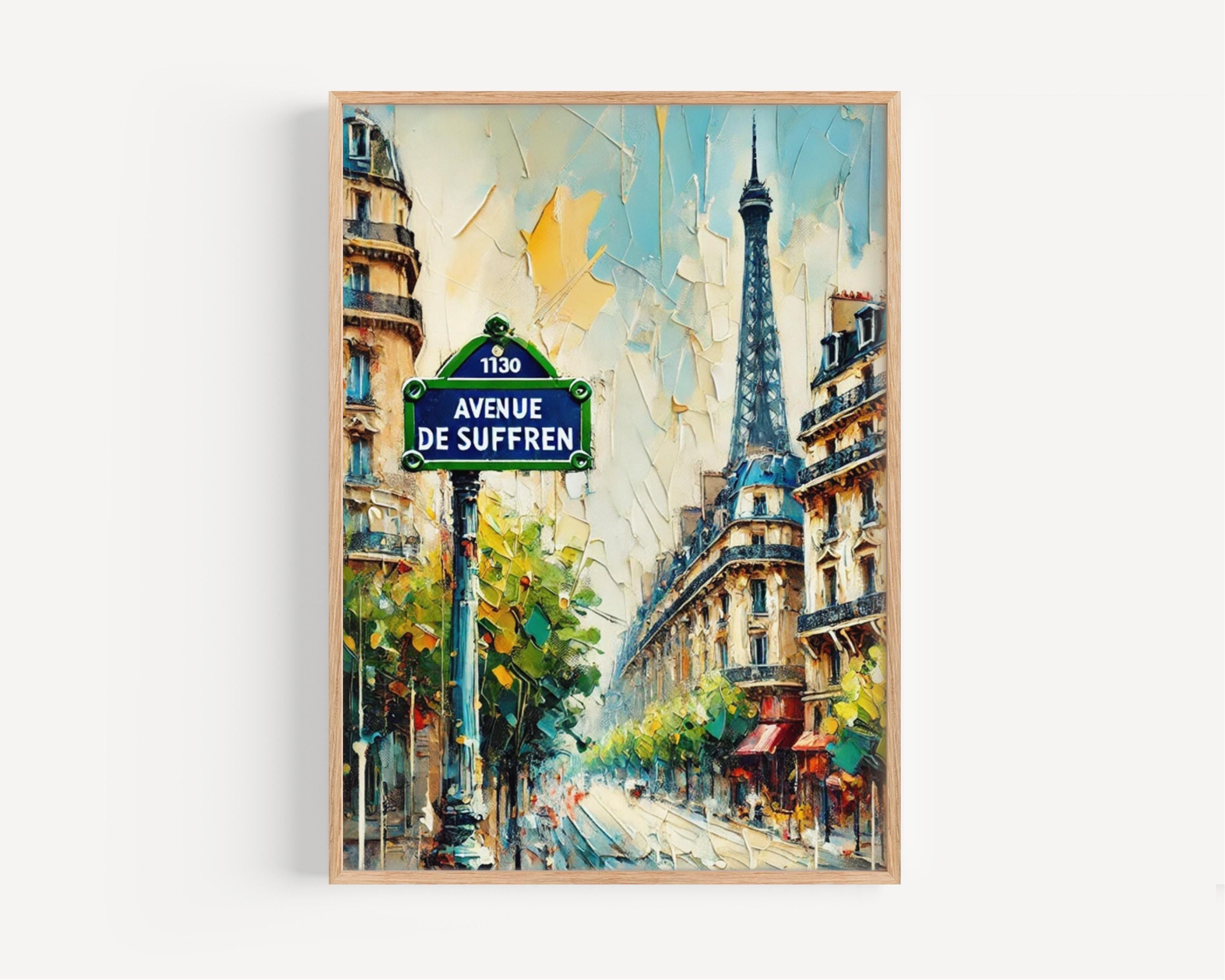 Avenue de Suffren Wall Art Paris Print France City Travel Poster Gift, Travel Souvenir, Parisian Street Sign, Home Decor, Framed or Unframed