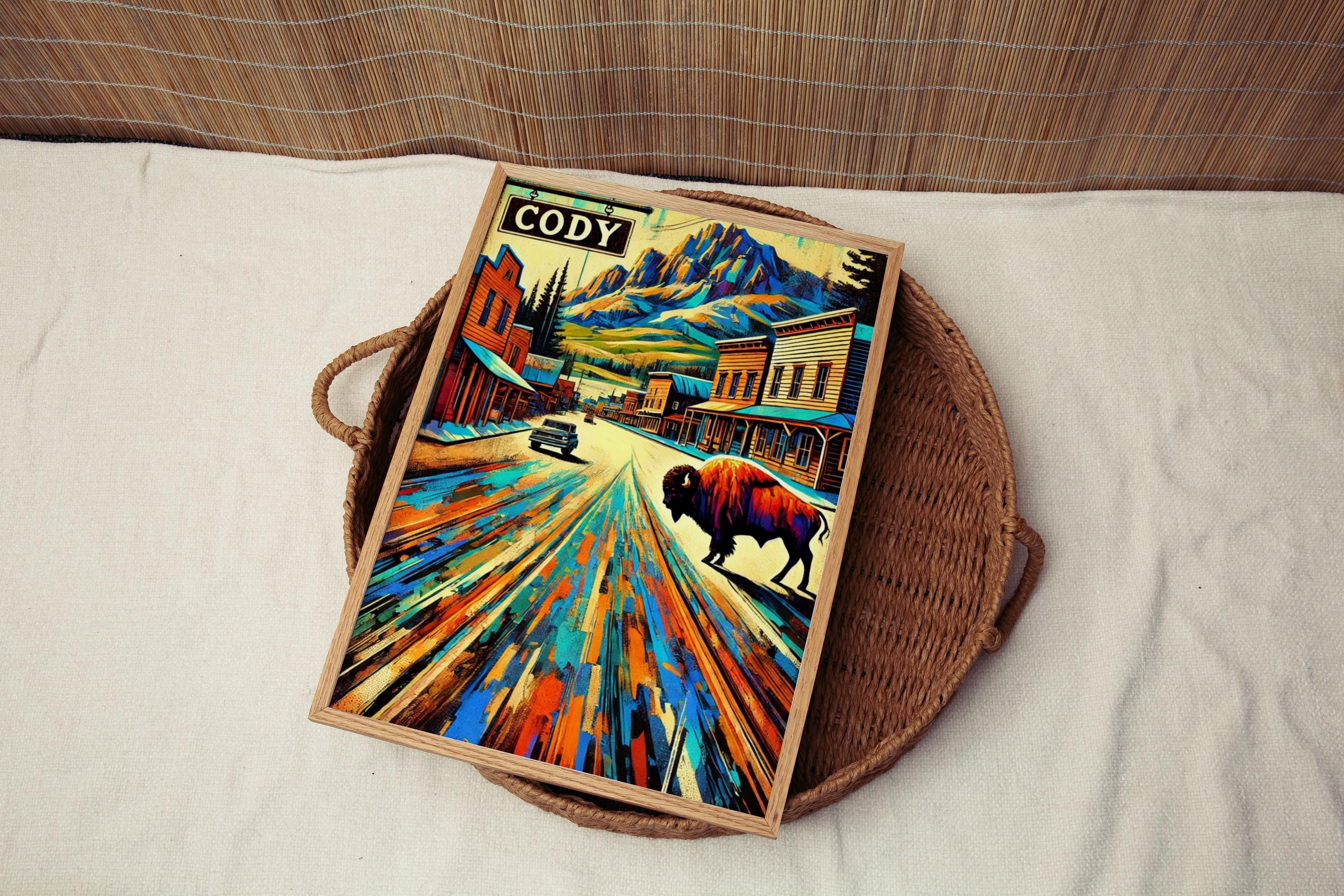 Cody Map Print Rustic - Cody, Wyoming, USA