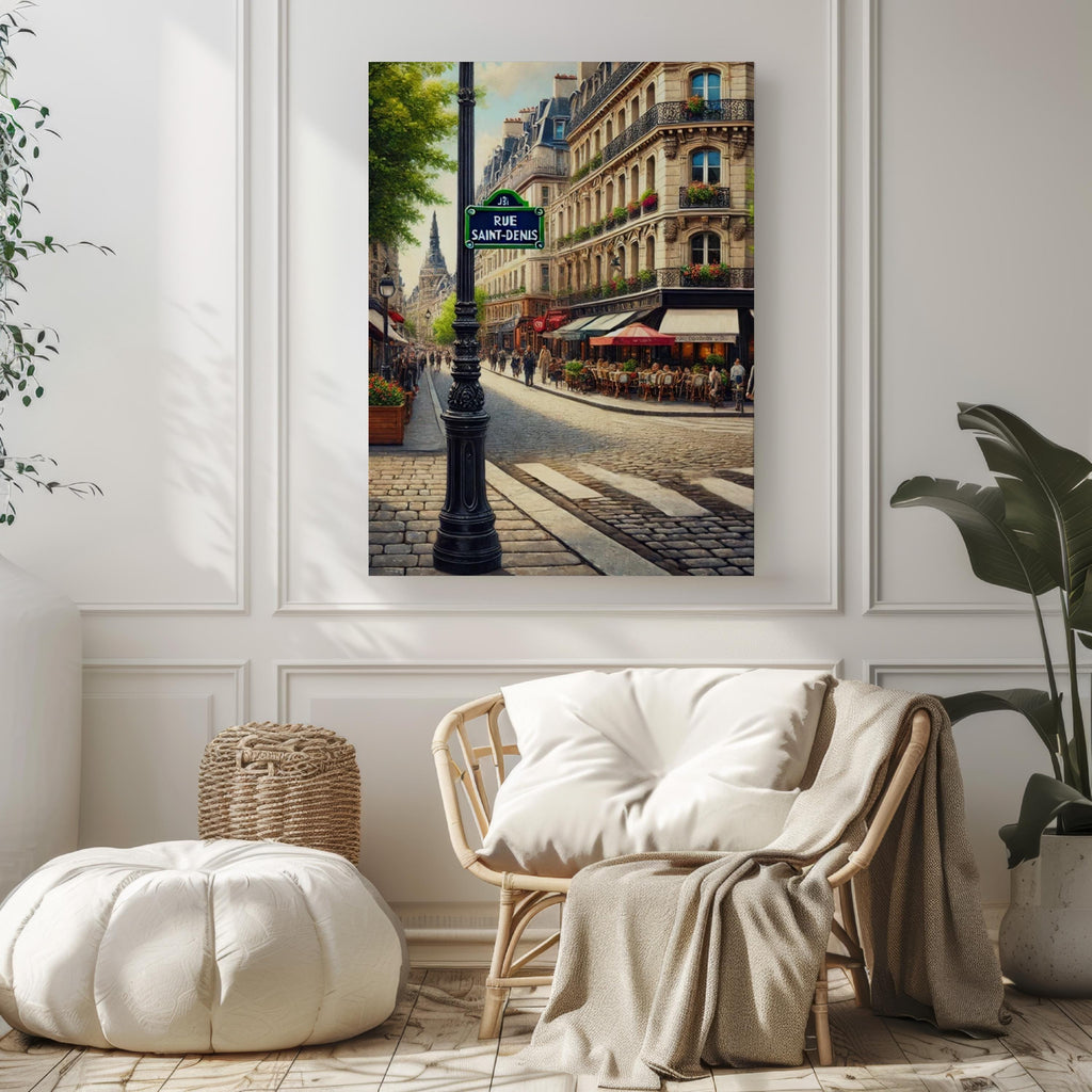 Rue Saint-Denis Travel Print - Paris, France