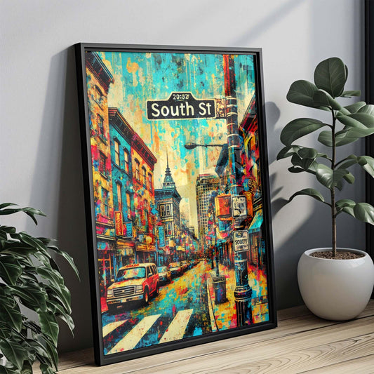South St Print Philadelphia Wall Art, South Street Travel Poster, Philly Gift & Pennsylvania Home Decor, Housewarming Artwork