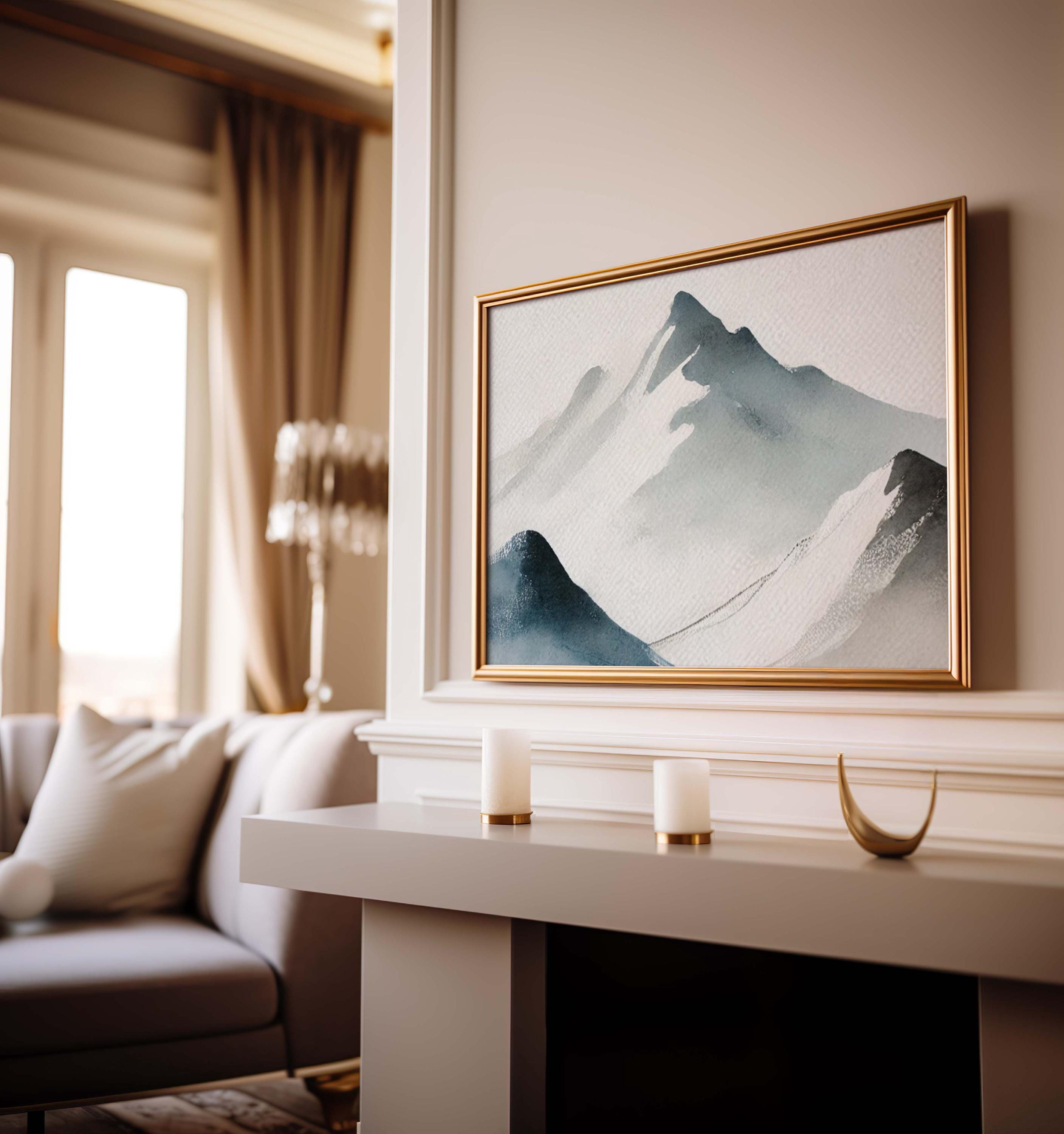 Snowy Mountain Landscape Wall Art Decor