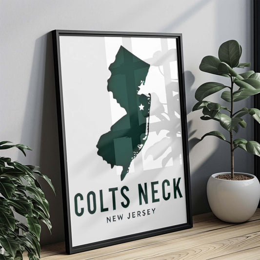 Colts Neck Print New Jersey Wall Art Map Travel Decor NJ Gift Housewarming College Room Decor