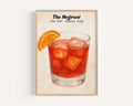 Negroni Cocktail Poster Vintage - Italy