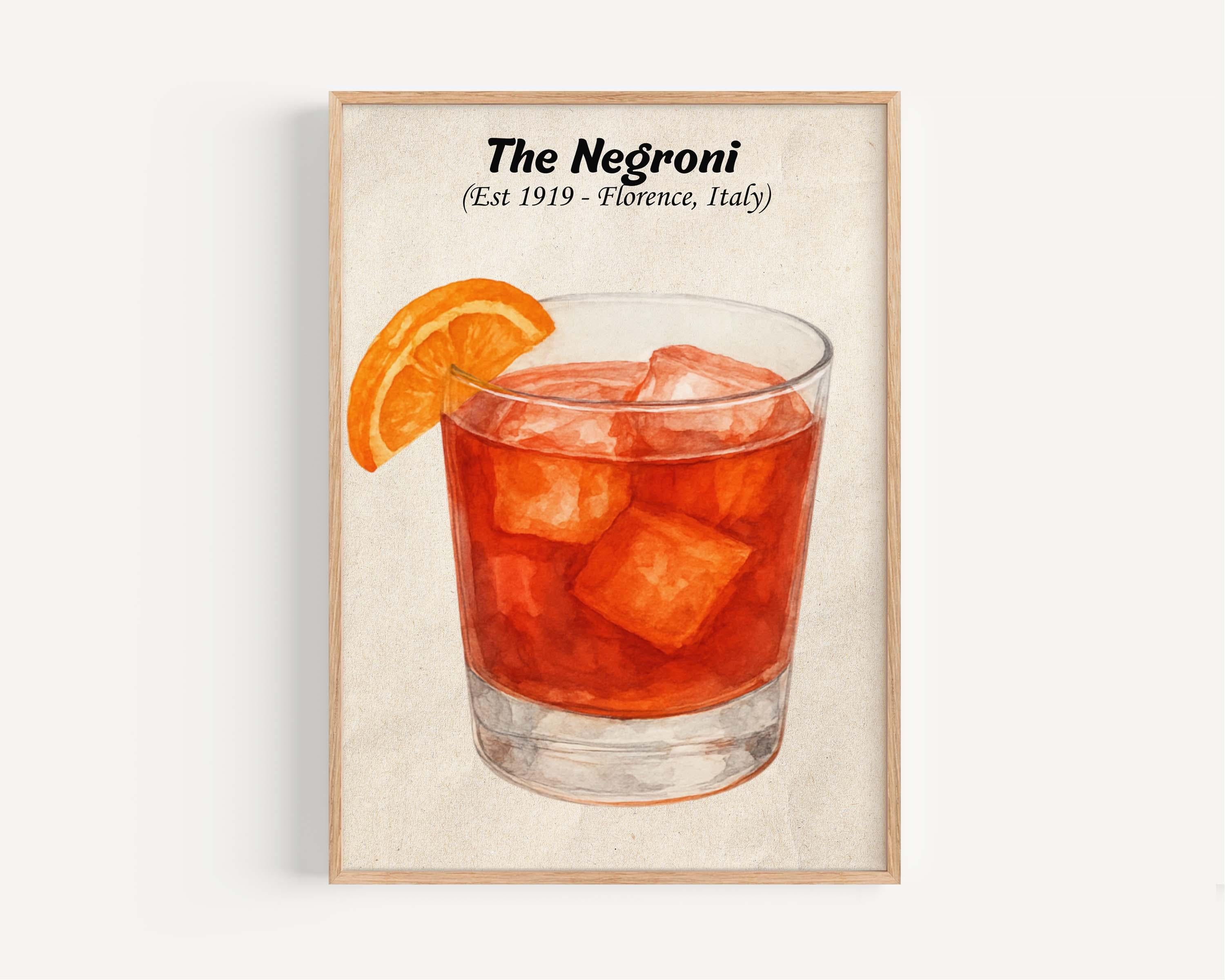 Negroni Cocktail Poster Vintage - Italy