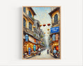 Hang Gai Street Oil Painting Art Print: Hanoi Vietnam Street Sign Travel Poster