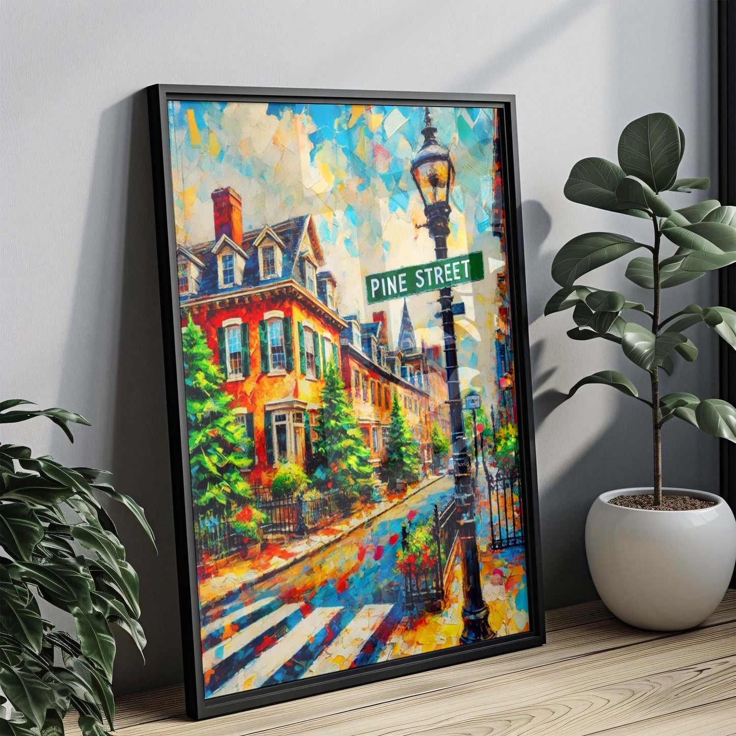 Pine Street Print Philadelphia Wall Art, Philly Travel Poster, Pennsylvania Gift, Housewarming Decor, City Skyline Map, Modern Home Accent