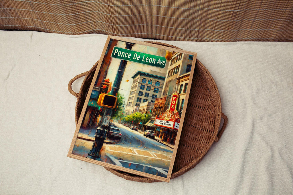 Ponce De Leon Ave Cityscape Print - Atlanta, Georgia, USA