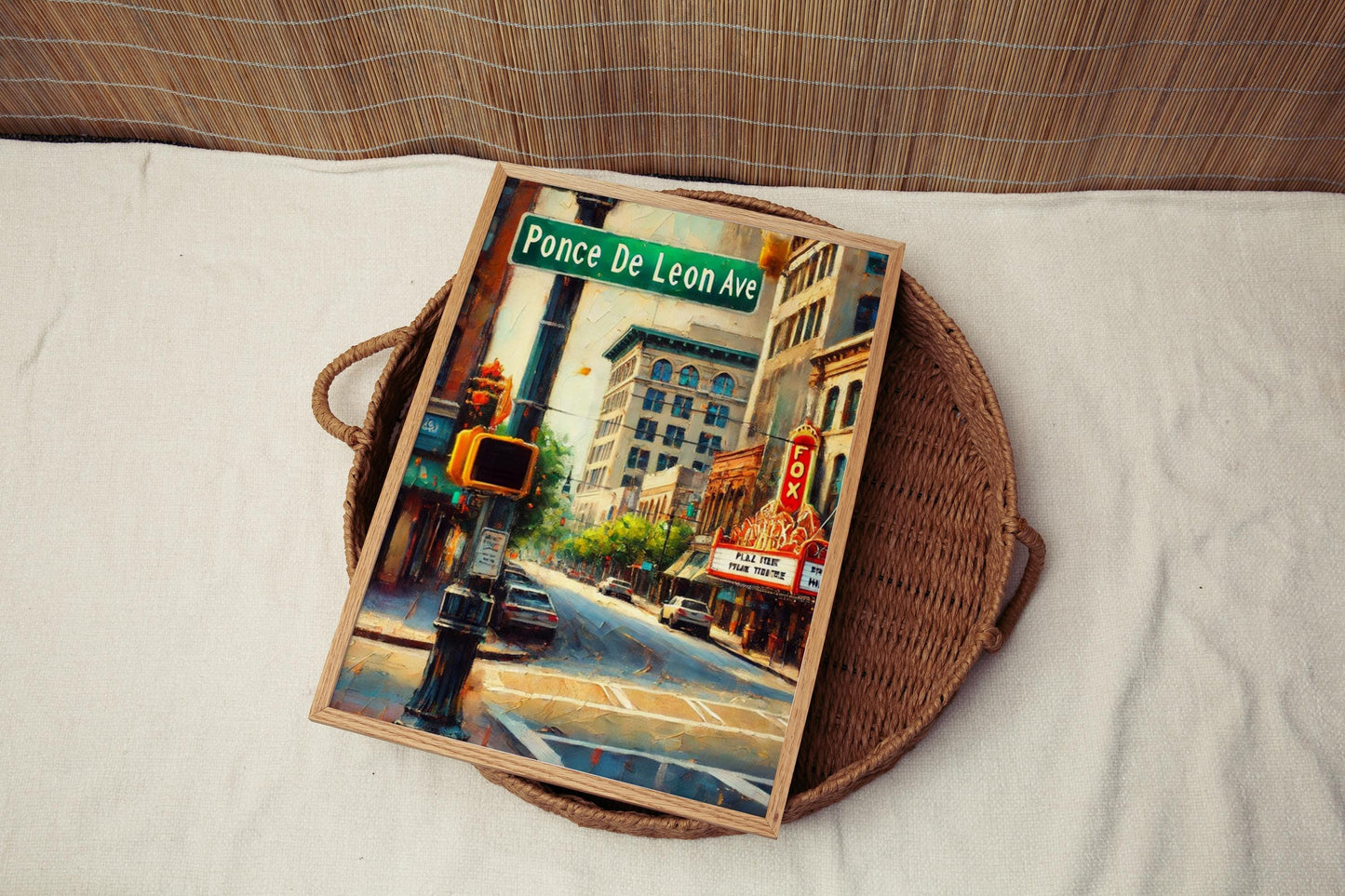 Atlanta Ponce de Leon Ave Art Print: Georgia Cityscape Travel Poster