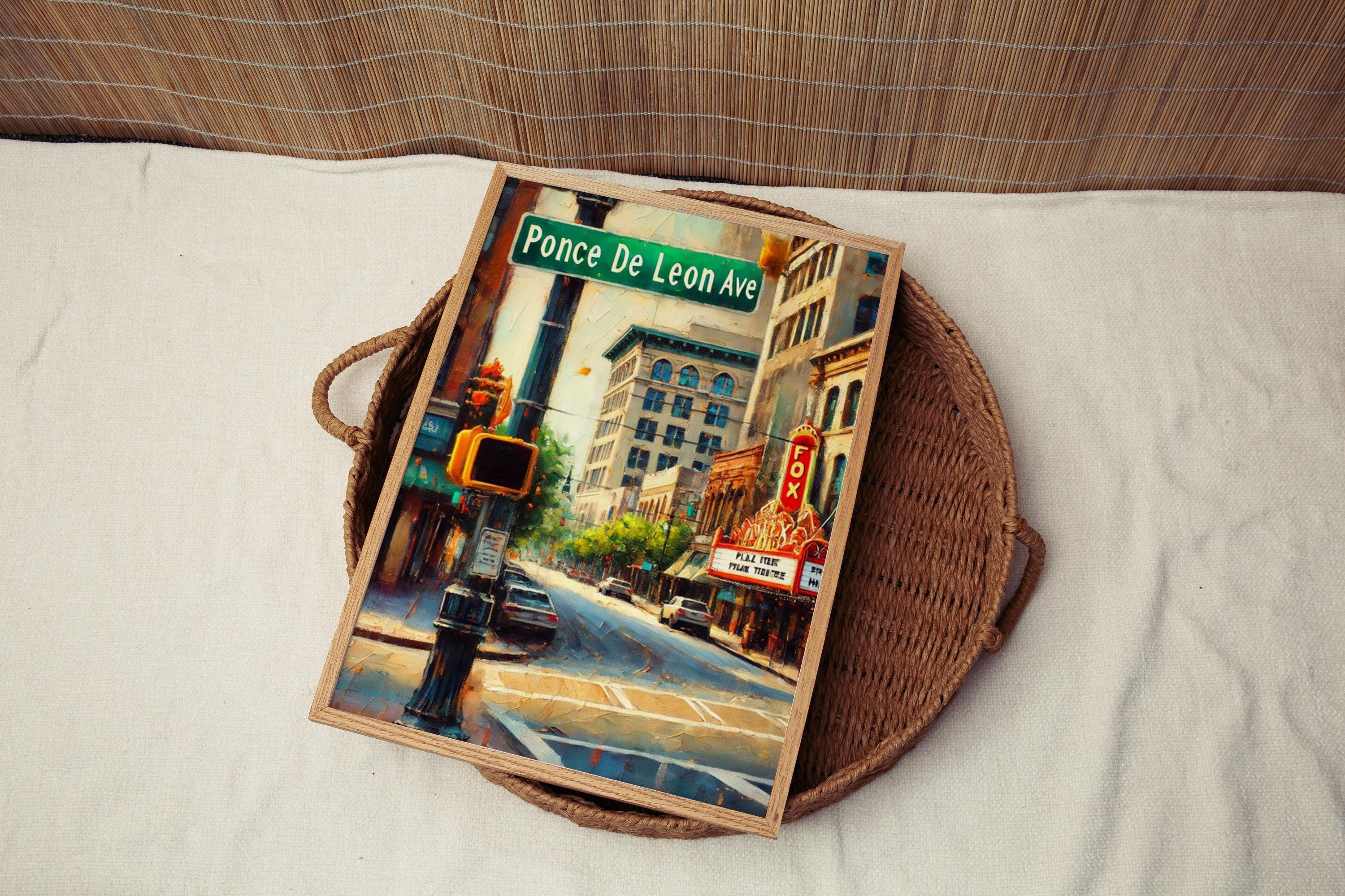 Ponce De Leon Ave Cityscape Print - Atlanta, Georgia, USA