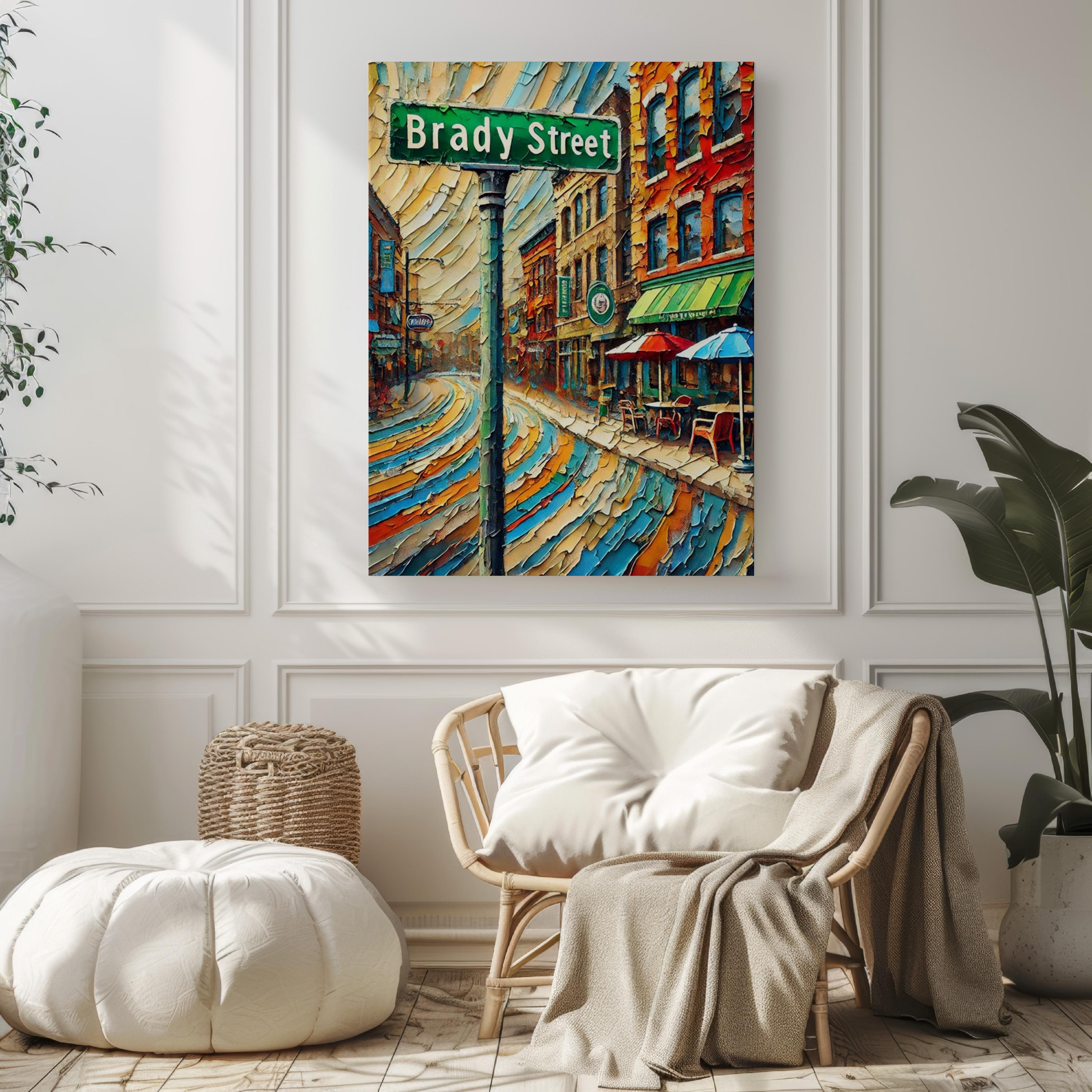 Brady Street Wall Art, Wisconsin Print, American Art, “City” Gift, Travel Souvenir, Travel Poster,  “State” Art, PERSONALIZED GIFT