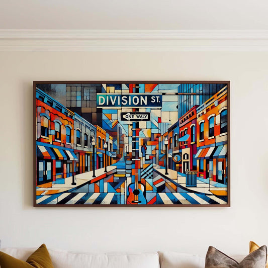 Division St Print Nashville Wall Art Travel Poster Tennessee Gift Housewarming Decor Division Street Art