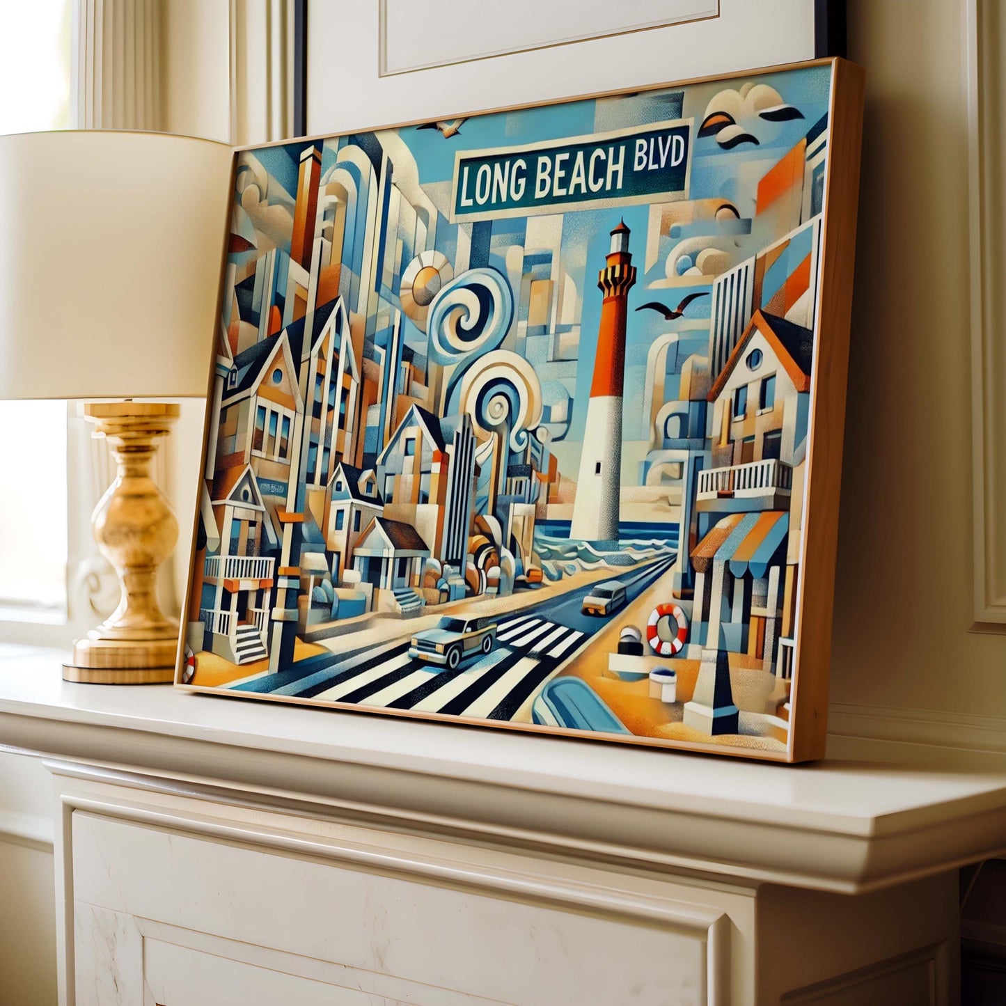 Long Beach Boulevard Wall Art Print - LBI Travel Poster & Jersey Shore Coastal Home Decor, Beach Map Illustration, Housewarming Gift