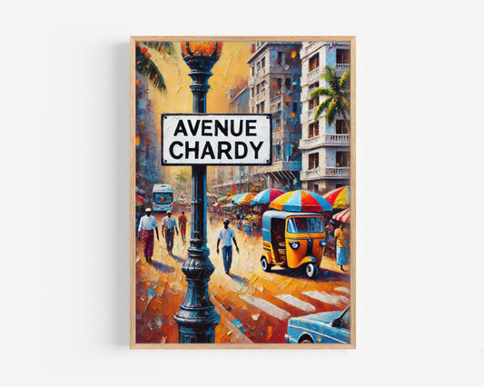 Avenue Chardy Wall Art, Abidjan Print, Ivory Coast Art, “City” Gift, Travel Souvenir, Travel Poster,  “State” Art, PERSONALIZED GIFT
