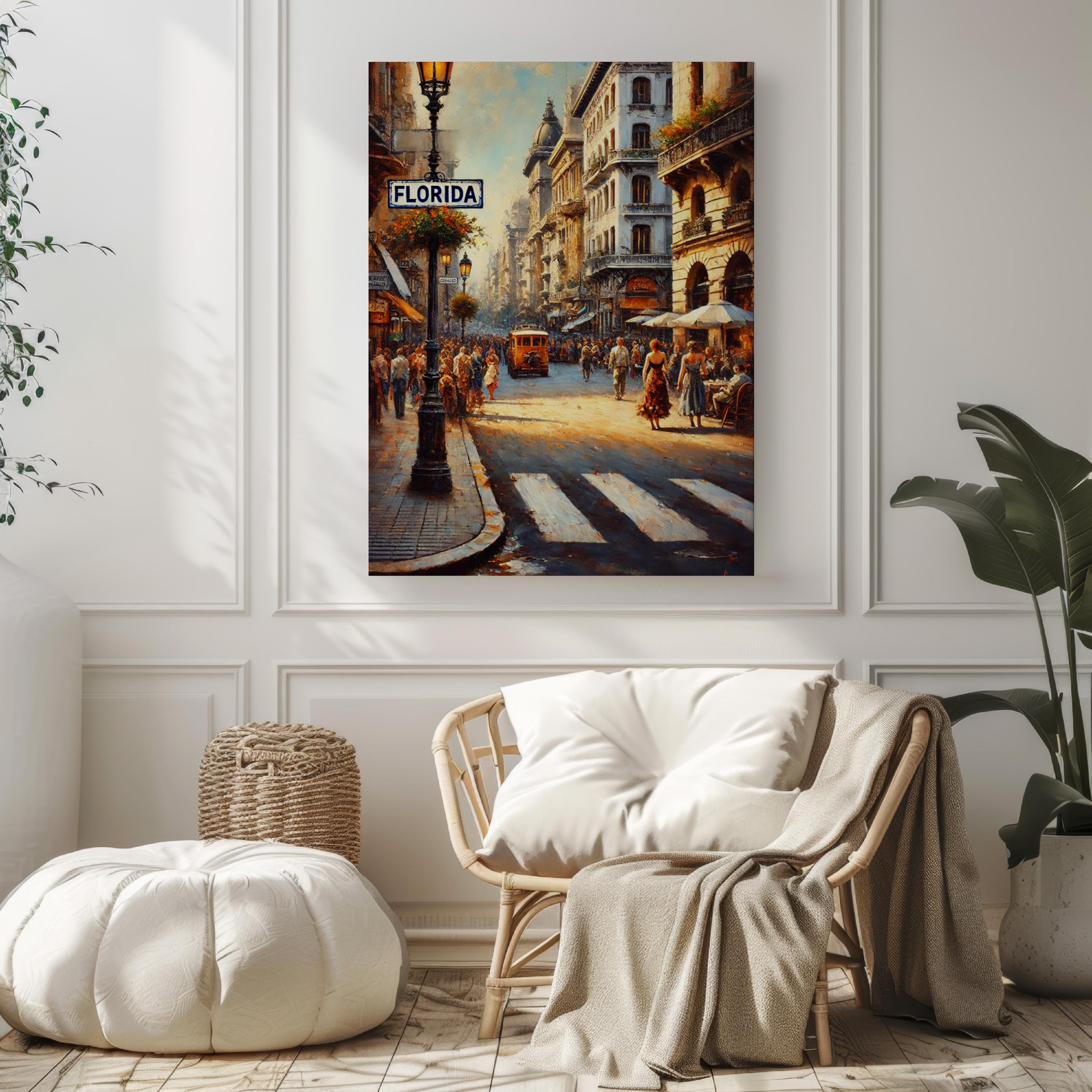 Florida Wall Art, Buenos Aires Street Scene Print, Argentina Urban Cityscape Poster, Travel Souvenir, Housewarming Gift, Fine Art Decor