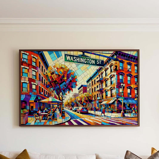 Washington Street Wall Art Hoboken Print Jersey Art Hudson County Gift Travel Poster Housewarming Artwork