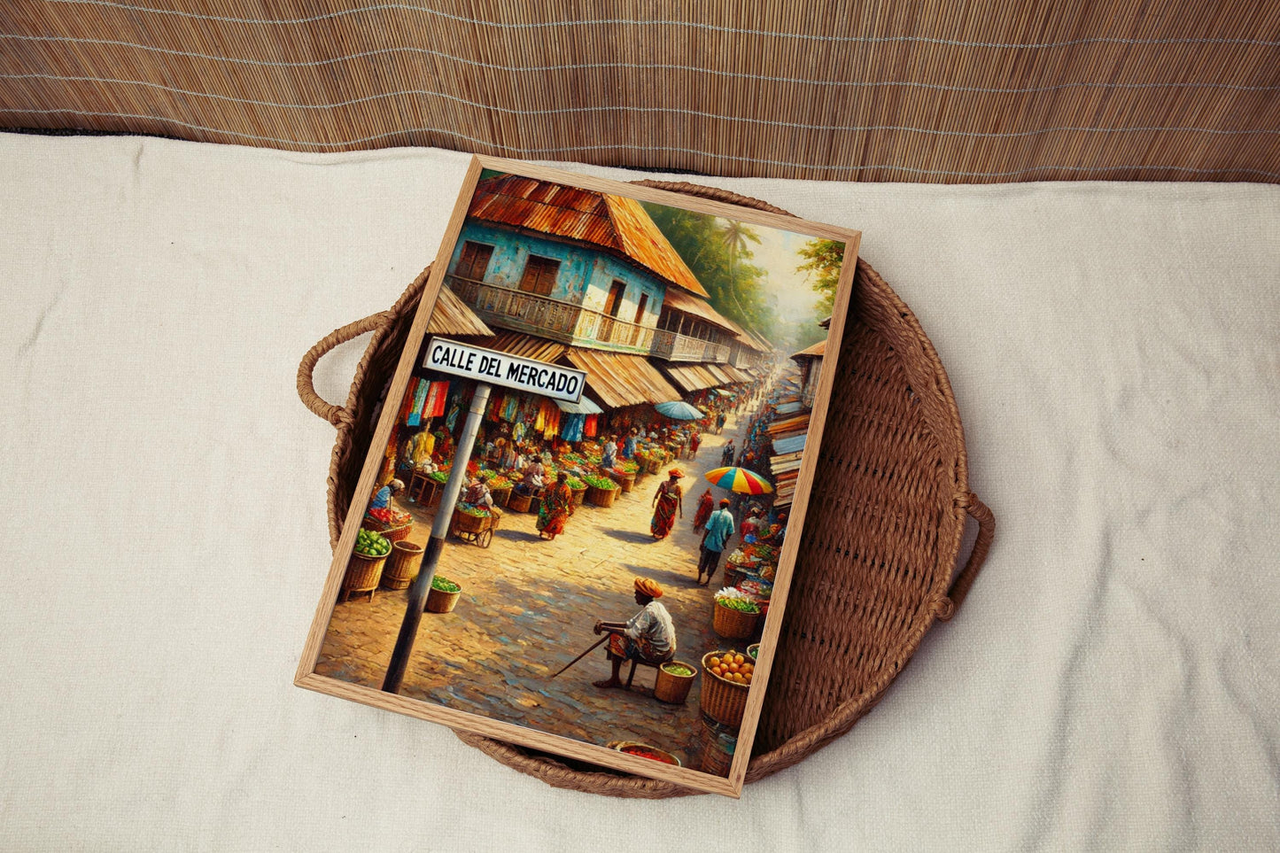 Calle del Mercado Wall Art, Malabo Print, Equatorial Guinea Art, Cityscape Travel Poster, Home Décor, Gift for Travelers, Fine Art Print