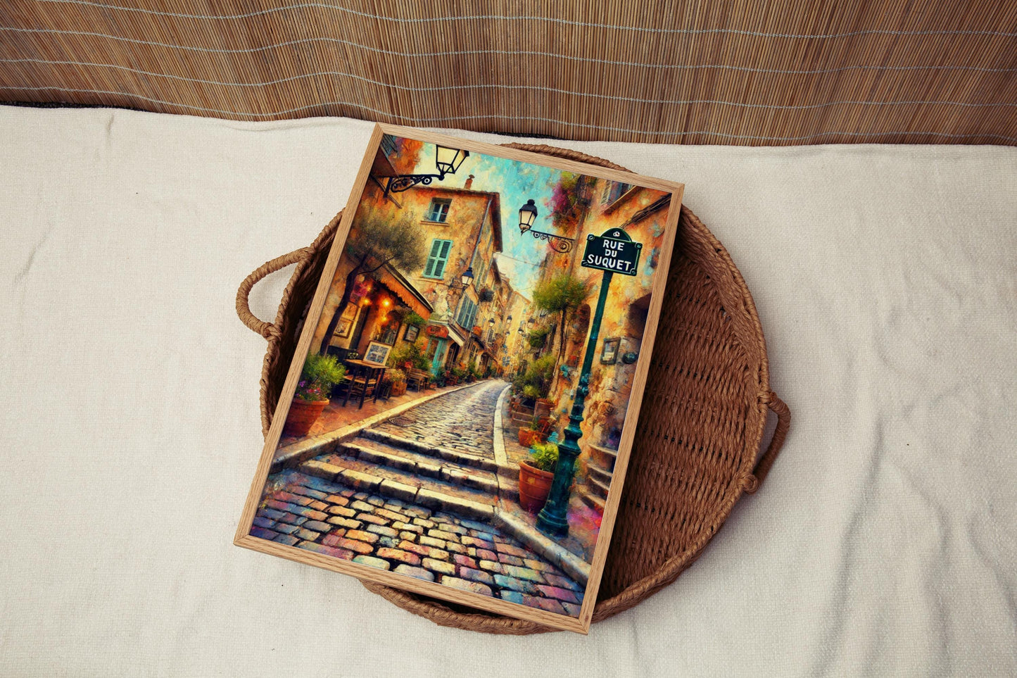 Rue du Suquet Wall Art, Rue du Suquet Print, Cannes Art, Cannes Gift, Travel Print, Travel Poster, Housewarming Gift, France Artwork