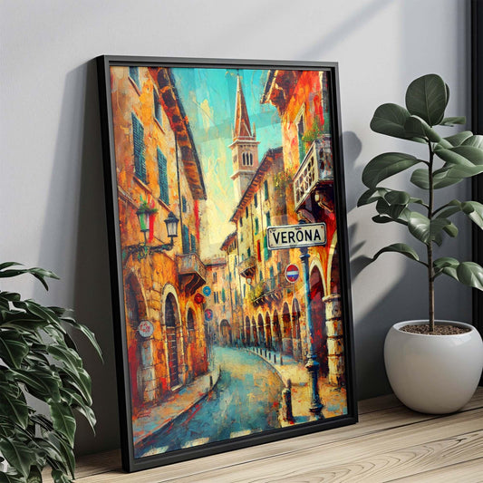 Verona Art Travel Print - Italian Wall Art, Verona Poster, Italy Gift, European Artwork, Housewarming Decor, Vintage Style Verona Wall Decor
