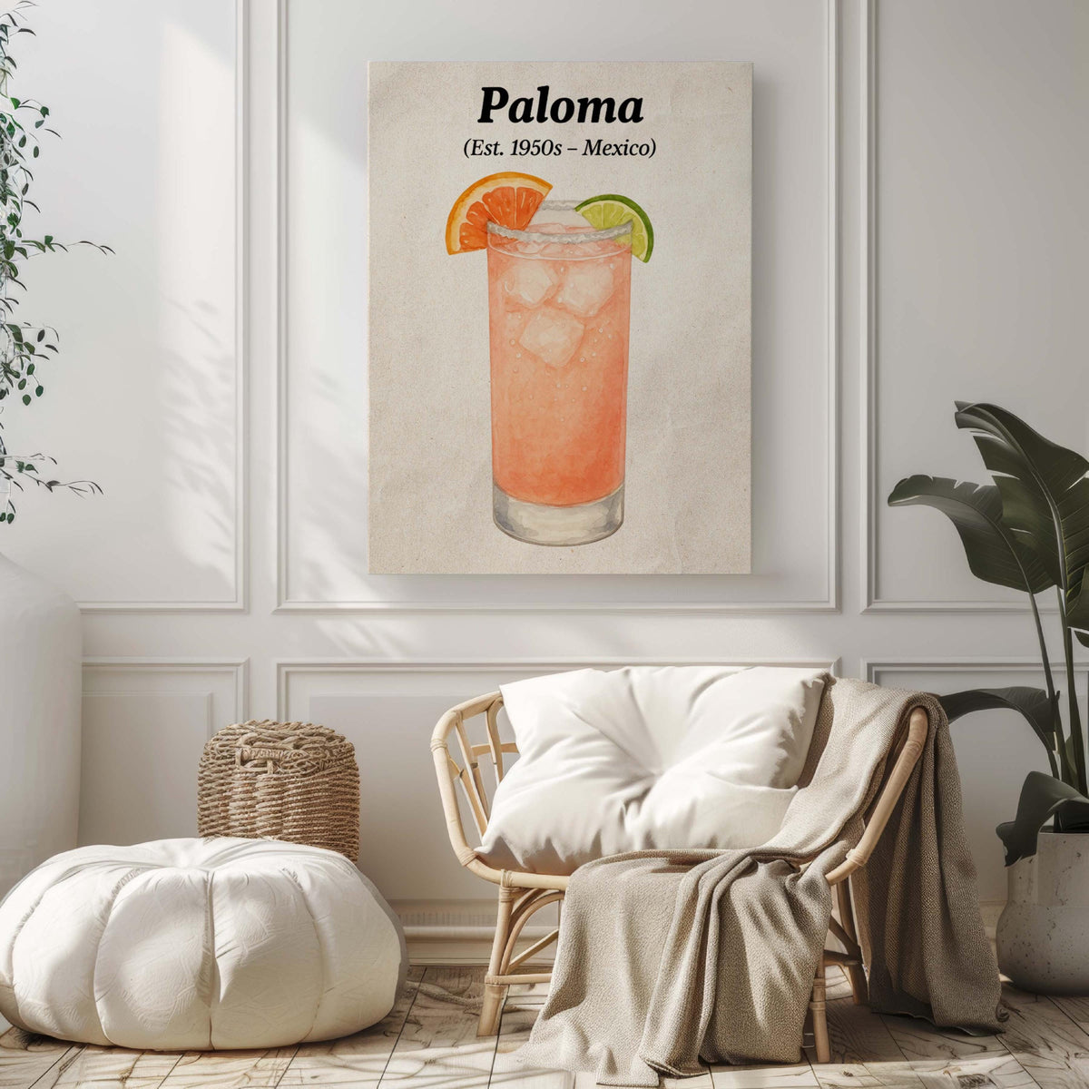 Paloma Cocktail Wall Art Minimalist