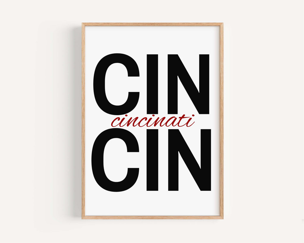 Cincinnati Skyline Print Modern - Cincinnati, Ohio, USA