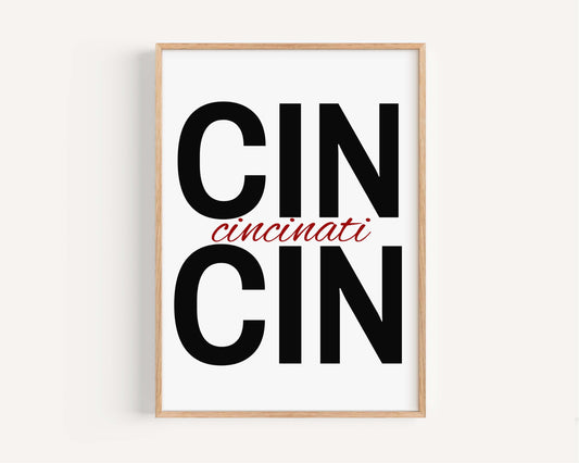 Dorm Ohio Artwork, Modern Wall Decor, Cincinnati Skyline Print, Urban Home Office Art, Cityscape Poster, Gift for Cincinnati Lovers