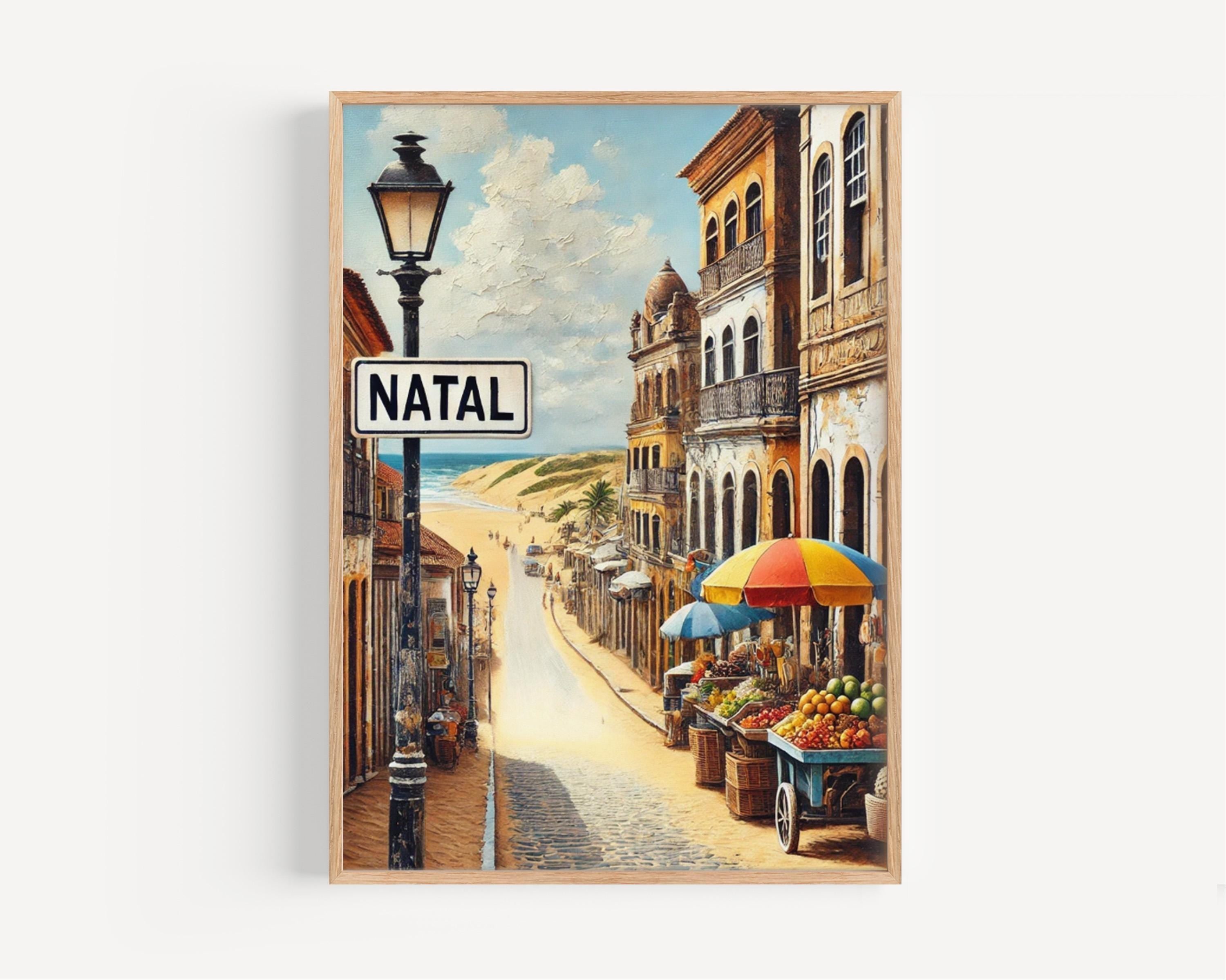 South American Brazil Natal Wall Art Print - Travel Poster & Home Decor - Unique Brazil Gift or Housewarming Art Piece