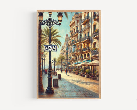 Tarragona Wall Art Rambla Nova Print Travel Poster Spain Decor Tarragona Gift Housewarming Art Travel Print