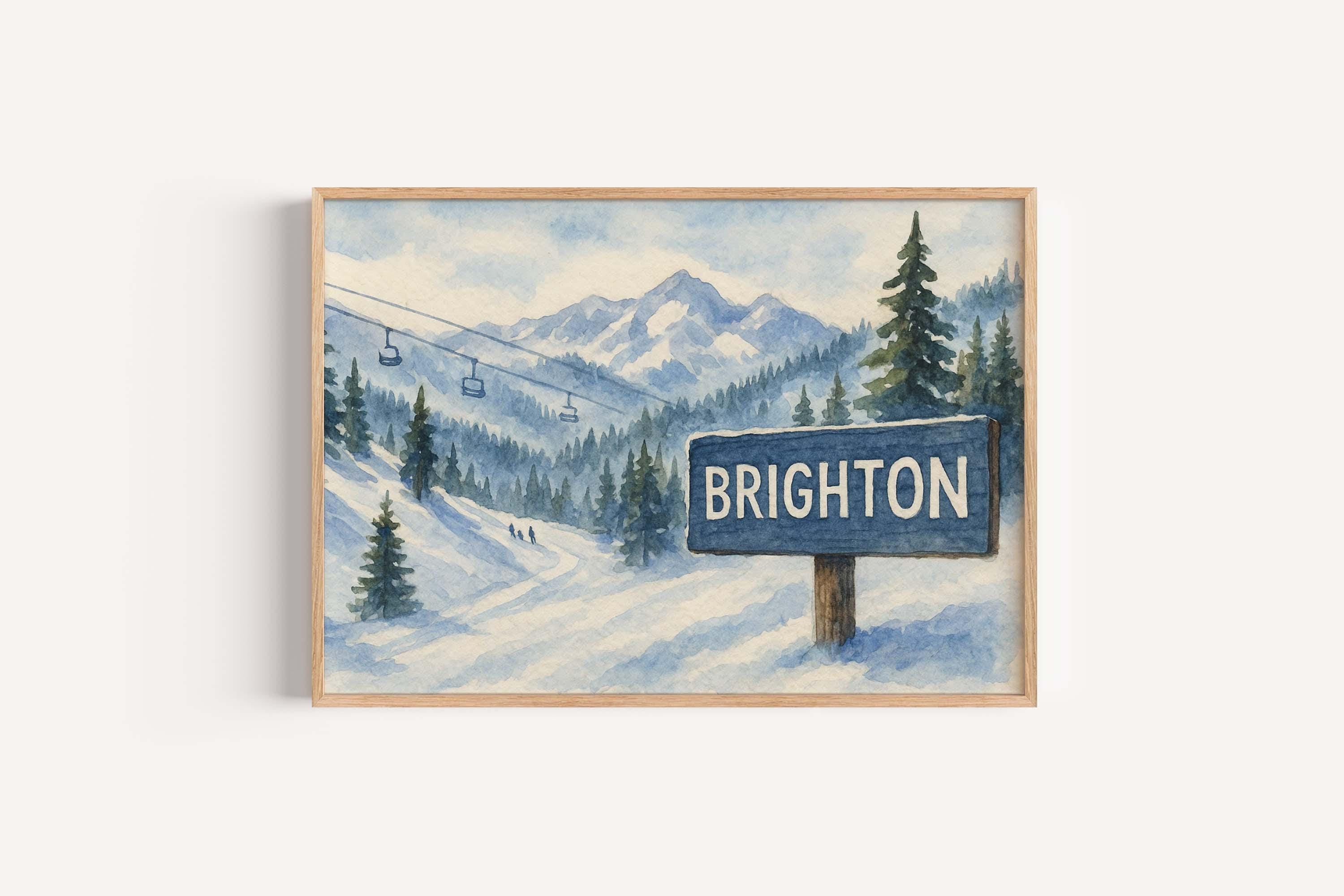 Brighton Ski Resort Map Wall Art - Brighton, Utah, USA