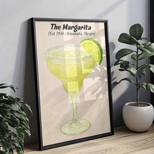 Margarita Cocktail Artwork, Drink Wall Decor, Bar Art Print, Mexico Themed, Kitchen or Pub Decor, Drink Lover Gift, Watercolor Painting