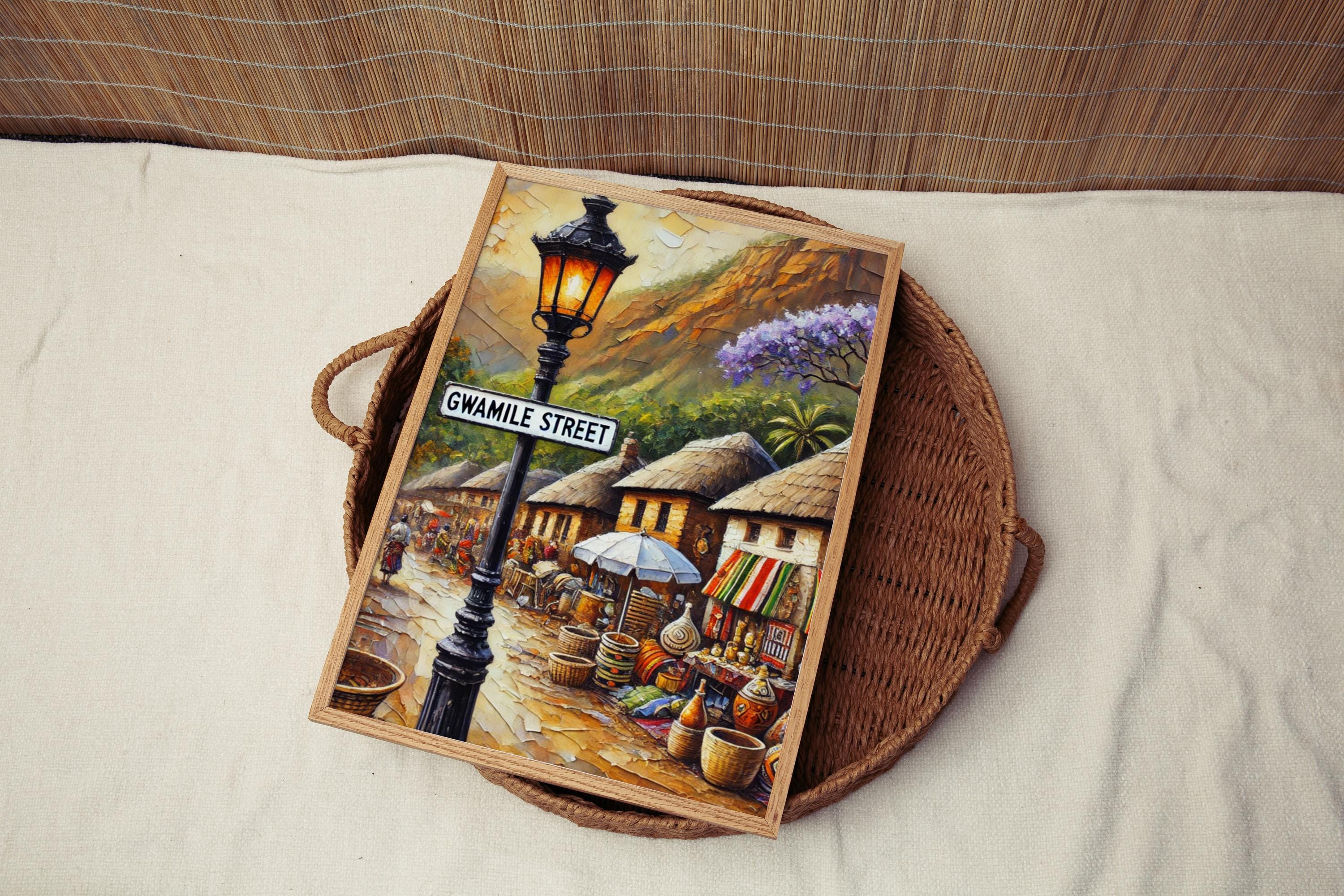 Gwamile Street Wall Art, Mbabane Print, Eswatini Art, “City” Gift, Travel Souvenir, Travel Poster,  “State” Art, PERSONALIZED GIFT