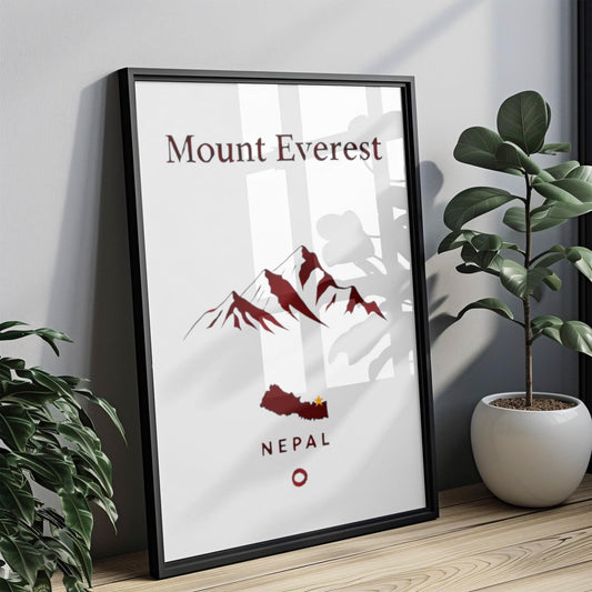 Nepal Mount Everest Wall Art Print - Travel Home Decor, Nepal Gift, College Room Artwork, Housewarming Present