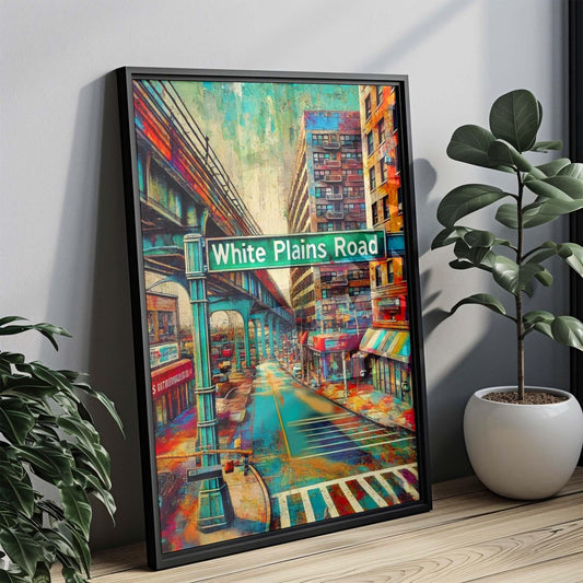White Plains Road Wall Art - Bronx Travel Print, NYC Poster, Unique Bronx Gift & Housewarming Decor