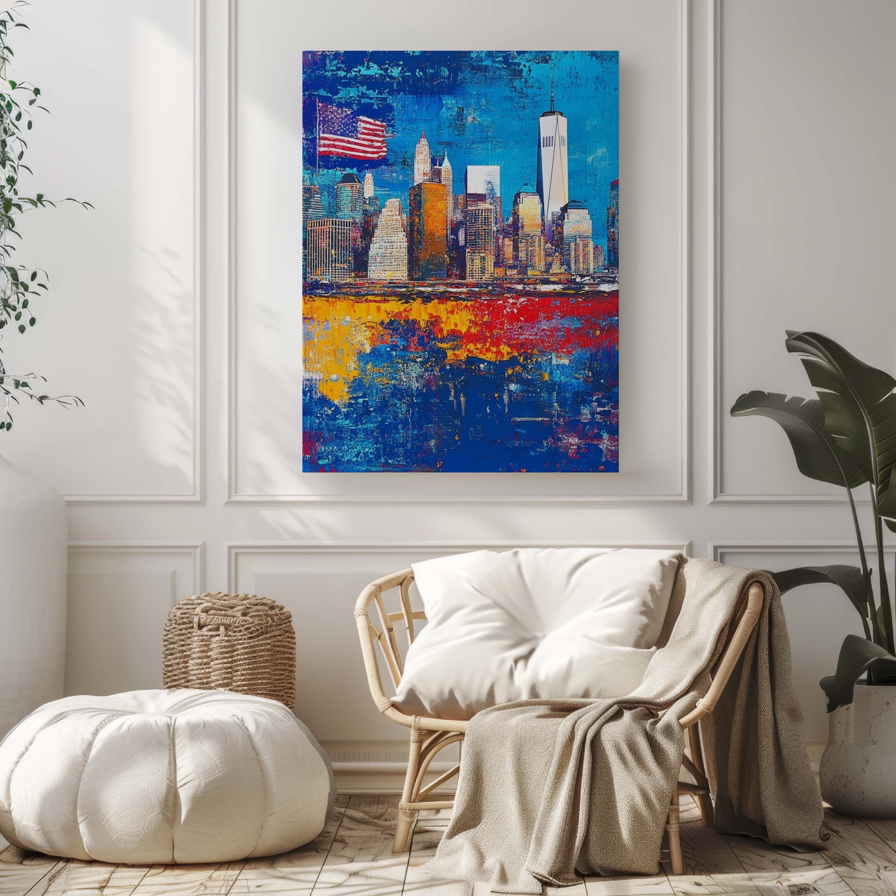 City Skyline Poster Patriotic - USA