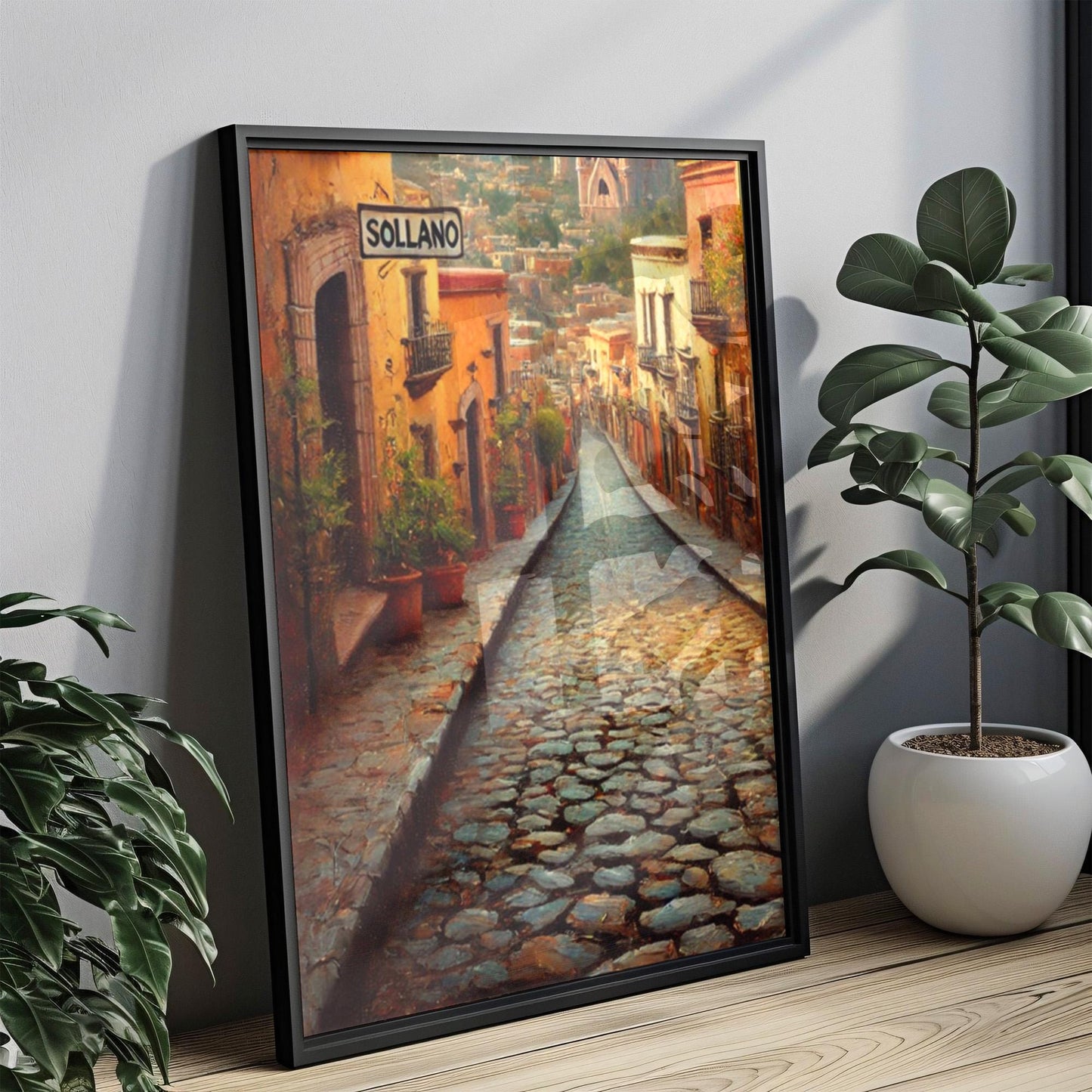 Calle Sollano, San Miguel de Allende Print: Colorful Mexico Travel Art