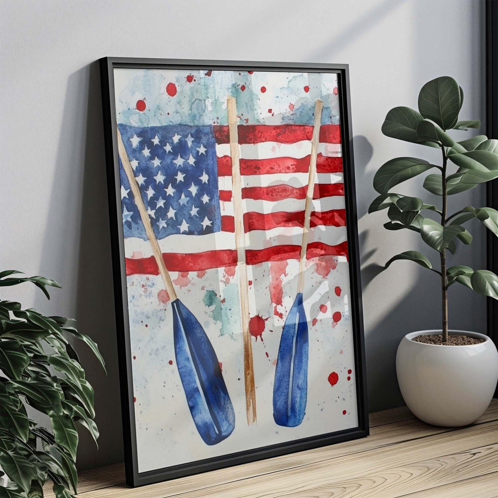 Boat Oars Wall Art Patriotic - United States