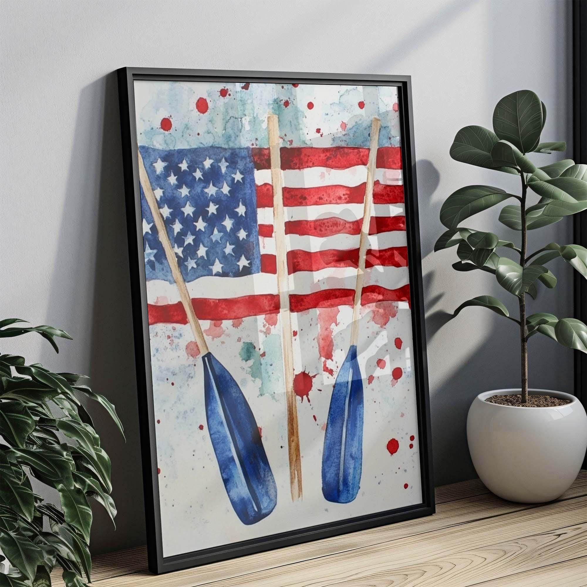 Boat Oars Wall Art Patriotic - United States