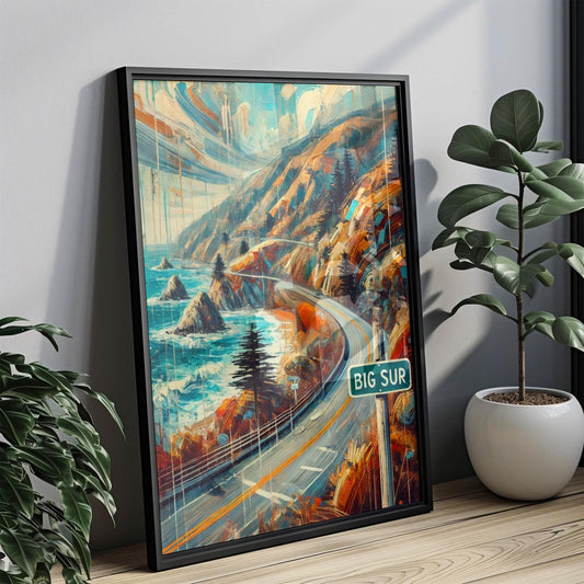 US Big Sur Wall Art Print - California Travel Poster, Housewarming Gift, Cali Souvenir, Coastal US Decor, Scenic Travel Print
